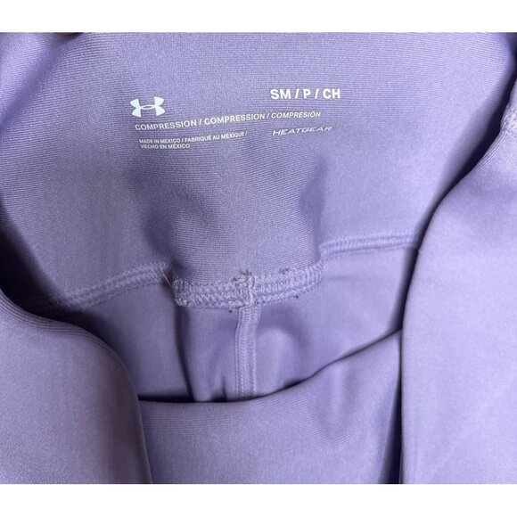 Under Armour Womens Compression Leggings Small HeatGear Lavender Purple - Picture 3 of 6